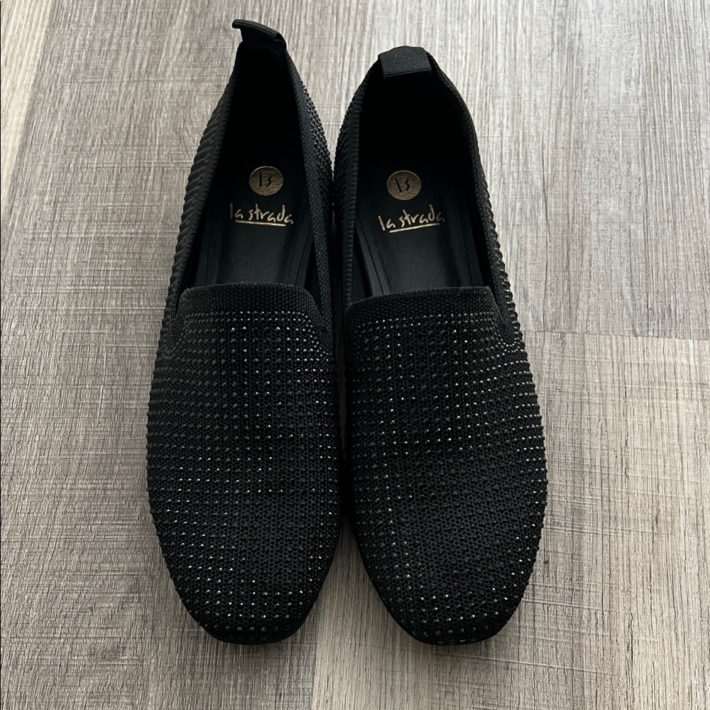 Black Studded Women’s Stretchy Loaders